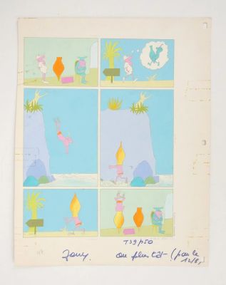 Bara Guy Max L’explorateur Bleu... | Lot 59 - BARA Guy Max l’Explorateur Bleu pour une planche Gouache... | Vermot et Associés