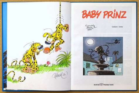 Franquin, Batem | Marsupilami 5 - Baby Prinz + dédicace en couleurs de Batem! - Cartonné - EO - (1990) | Catawiki
