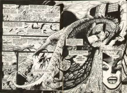 Vicente Alcazar - Earth 4 #2 pgs 14 & 15 dps dragon king - continuity - signed