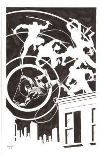 Daredevil Battling the Hand - an original artwork by Dave Stokes (2012) | Ewbank’s