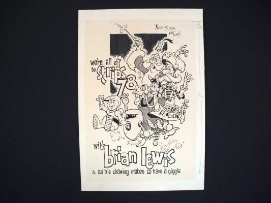 Lot 196 - ORIGINAL SIGNED BRIAN LEWIS ART FOR ’STRIPS 78’ - Original art used in the ’Strips 78’ Convention | Excalibur Auctions