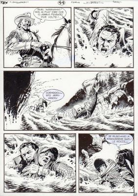 Maurizio Dotti | Tavola originale per  TEX 662  ‘Carovana di audaci’. Cm. 25 x 35. Anno 2015. Pag. 48. | Art e Fumetto