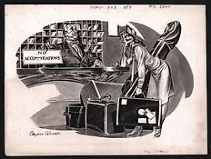 Wunder, George - Originele tekening - No accomodations - (1930’s) | Catawiki