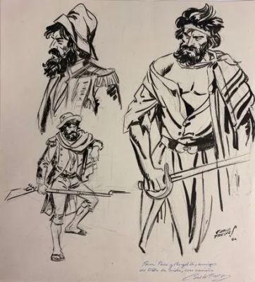 Freixas Emilio -... | Lot 24 - Freixas Emilio - Dédicace : Ensemble de 3 dessins sur... | Tessier Sarrou