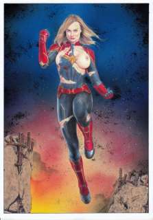 Captain Marvel - Original drawing - Captain Marvel as portrayed by Brie Larson - Loose page - (2020) | Catawiki