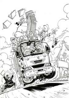 Stédo - Dessin original - Les Pompiers | Catawiki