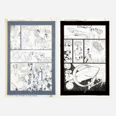 Lot 236 - Lee Moder and Ron Boyd, Legion of Super-Heroes #84 Story Pages 10 and 11 Original Art (DC Comics, 1996) | Landry Pop Auctions