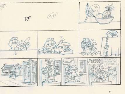 Garfield - Originele schetspagina (Sunday) - First edition - (1989) | Catawiki