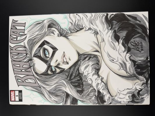 Stanley Artgerm Lau Black Cat Sketch Cover