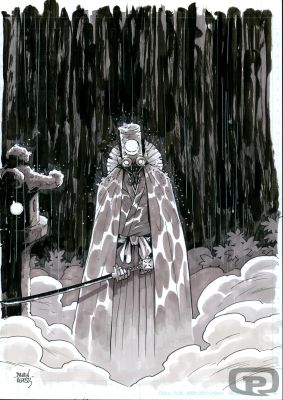 Sylvain Repos | Yojimbot, Illustration - The Sheru in the Rain - Original Artwork by Sylvain Repos | Pulp’s Art
