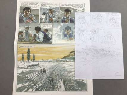 Hermann - Crayonné original - Duke T1 - La Boue et le sang - (2016) | Catawiki