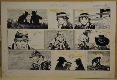 Il Sgt Kirk #114 - Hugo Pratt - Tavola originale - Pag. 9 Rivista Misterix - Anni ’50 - Loose page | Catawiki