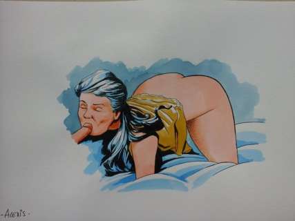 Alexis - 4x Dessin original - Le lit (2x) + Brune (2x) | Catawiki