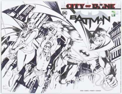 Alan Davis Batman #75 Wraparound Sketch Cover Variant Original Art (DC, 2019) CGC Signature Series NM/MT 9.8 White - | Heritage