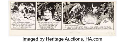 Lubbers, Bob | Bob Lubbers Tarzan #3495 Daily Comic Strip Original Art dated 10-25-1950 (United Feature Syndicate, 1950).... | Heritage