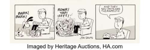 Davis, Jim | Jim Davis Garfield Daily Comic Strip Original Art dated 1-20-79 (United Feature Syndicate, 1979).... | Heritage
