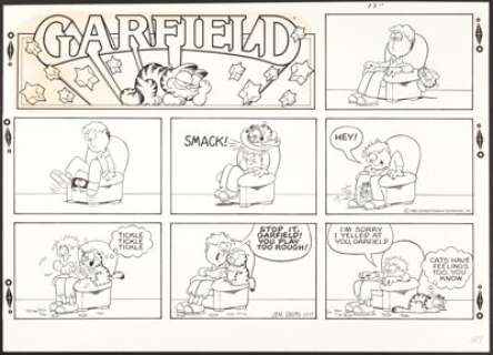 Davis, Jim | Jim Davis Garfield Sunday Comic Strip Original Art dated 10-17-82 (United Feature Syndicate, 1982).... | Heritage