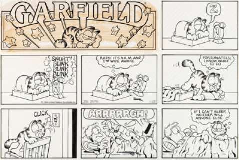 Davis, Jim | Jim Davis Garfield Sunday Comic Strip Original Art dated 11-25-84 (United Feature Syndicate, 1984).... | Heritage