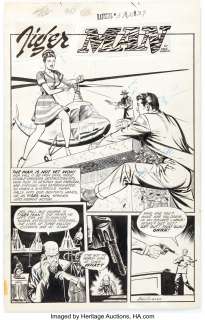 Celardo, John - John Celardo Rangers Comics #37 Complete 9-Page Story Tiger Man Original Art (Fiction House, 1947)....