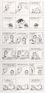 Davis, Jim | Jim Davis Garfield Consecutive Daily Comic Strip Original Art Group of 6 (PAWS, 2002). ... (Total: 6 Original Art) | Heritage