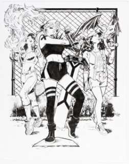 Shawn McGuan - X-Girls Baseball Illustration Original Art (2024). | Heritage