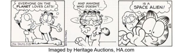 Jim Davis Garfield Daily Comic Strip Original Art dated 5-29-06 (PAWS, 2006). | Heritage