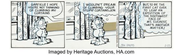 Jim Davis Garfield Daily Comic Strip Original Art dated 2-25-88 (United Feature Syndicate, 1988). | Heritage