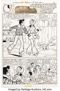 Stan Goldberg and Mario Acquaviva Archie Giant Series Magazine #231 "Substitute Santa" Complete 6-Page Story Original Art (Archie, 1975). (Total: 6 Original Art) | Heritage