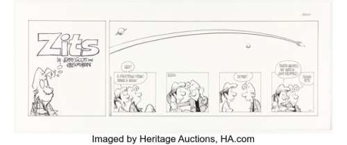 Jerry Scott and Jim Borgman Zits Sunday Comic Strip Original Art dated 2-16-03 (King Features Syndicate, 2003). | Heritage