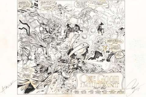 Alex Saviuk and Greg Adams The X-Men Creators’ Choice #1 Double Page Spread 1-2 Original Art (Marvel, 1993). | Heritage