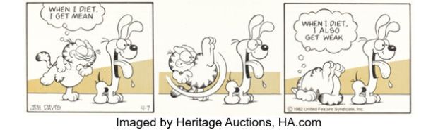 Jim Davis Garfield Daily Comic Strip Original Art dated 4-7-81 (United Feature Syndicate, 1981). | Heritage