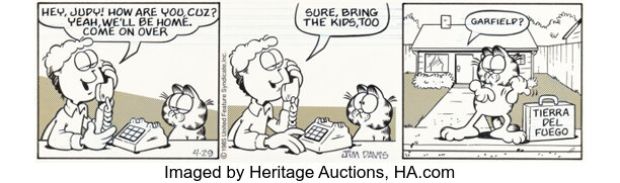 Jim Davis Garfield Daily Comic Strip Original Art dated 4-29-85 (United Feature Syndicate, 1985). | Heritage