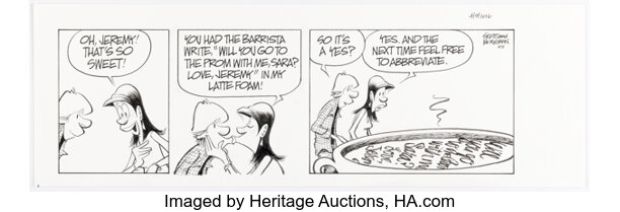 Jerry Scott and Jim Borgman Zits Daily Comic Strip Original Art dated 4-9-16 (King Features Syndicate, 2016). | Heritage