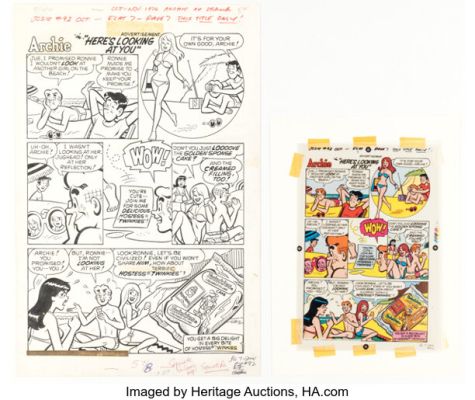 Dan DeCarlo and Jim DeCarlo (attributed) Josie and the Pussycats #92 Archie Hostess Twinkies Complete 1-Page Ad "Here’s Looking At You" Original Art and Color Separations (Archie, 1976). (Total: 2 Original Art) | Heritage
