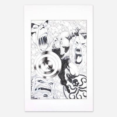 Shawn McManus | Captain America Original Art Illustration (2023) | Landry Pop Auctions
