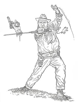 Geof Darrow | Shaolin Cowboy with sword (big size!) | Tavole Originali