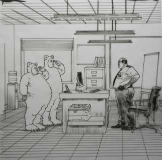 Emmanuel Reuzé | « Faut pas prendre les cons pour des gens » – Police Anti Chat – Illustration Originale | Zic et Bul