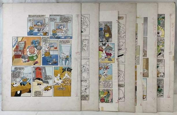 Lot 414 - DANGER MOUSE - 8 pages of original comic book art from Look-In Magazxine c.1980s (8) | Excalibur Auctions