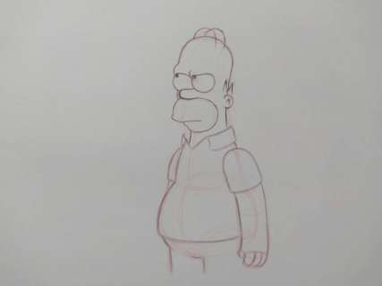The Simpsons - Original drawing of Homer Simpson - Unique | Catawiki