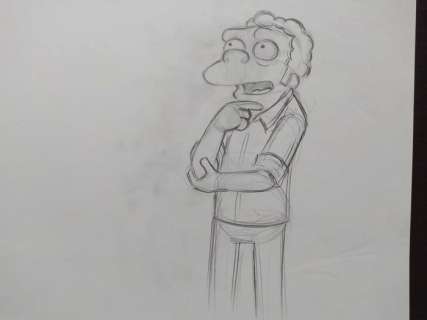The Simpsons - Original drawing of Moe - Unique | Catawiki
