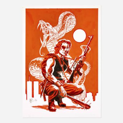 Andy Belanger and Michael Cho - Lot 132 - Snake Plissken ‘Escape from New York‘ Original Art