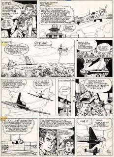 Eddy Paape | Marc Dacier, Au-delà du pacifique, planche originale à l’encre de chine pour cet album paru en 1961 chez Dupuis. | Septimus