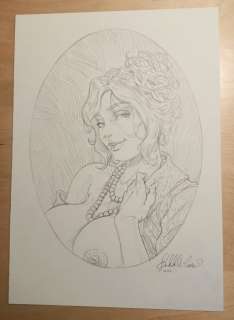 G. Di Caro - illustazione originale "Ritratto ovale di Madame Fleury" - Loose page (2020) | Catawiki