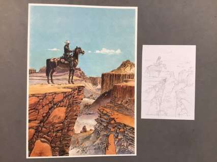 Hermann - Crayonné original + tirage - Duke | Catawiki