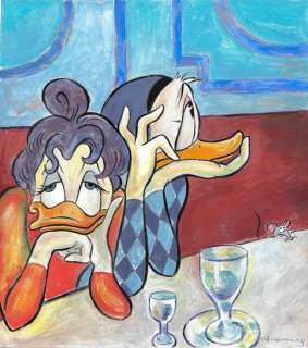 Donald & Daisy inspired by Picasso - Original Painting - Tony Fernandez | Catawiki