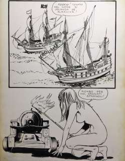 Milo Manara | Milo Manara, Jolanda da Almaviva n. 32 - Original Page cm 25x35 - Page volante - Exemplaire unique - (1972) | Catawiki