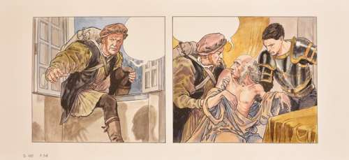 Manara, Milo | Manara, Milo - Strip original couleur - Borgia T3 - Les Flammes du BÃ»cher | Catawiki