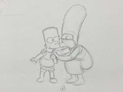 Matt Groening | The Simpsons - Original drawing of Bart and Marge Simpson | Catawiki