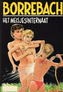 Hans Borrebach | 13 Originele tekeningen + Album - Formaat (13x): ca. 17 x 17 cm. - Het Meisjesinternaat - Zwarte Reeks - (1987) | Catawiki