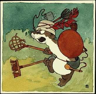 Jean Dulieu (Jan Van Oort) | Paulus de Boskabouter - Originele aquarel - Gregorius in de aanval - Page volante - (1961/1962) | Catawiki